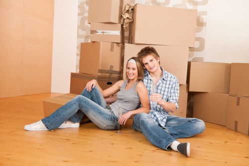 Local removals vehicle and movers handling a central London delivery