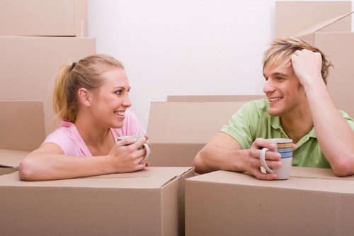 Boxes and household items stored securely in a Farringdon storage unit