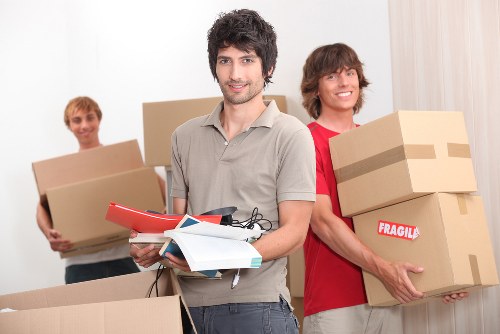 Organized boxes and furniture prepared for long-term storage in Farringdon