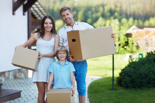 Packed household and office items suitable for long-term storage in Farringdon