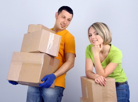 Organised boxes and furniture placed in household storage in Farringdon