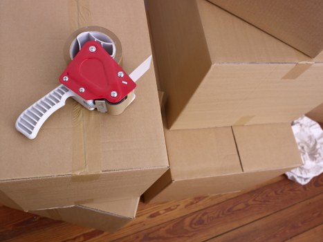 Packed boxes ready for a small move in Farringdon